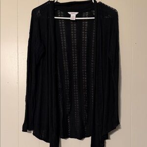 Candie's Black Open-Knit Cardigan